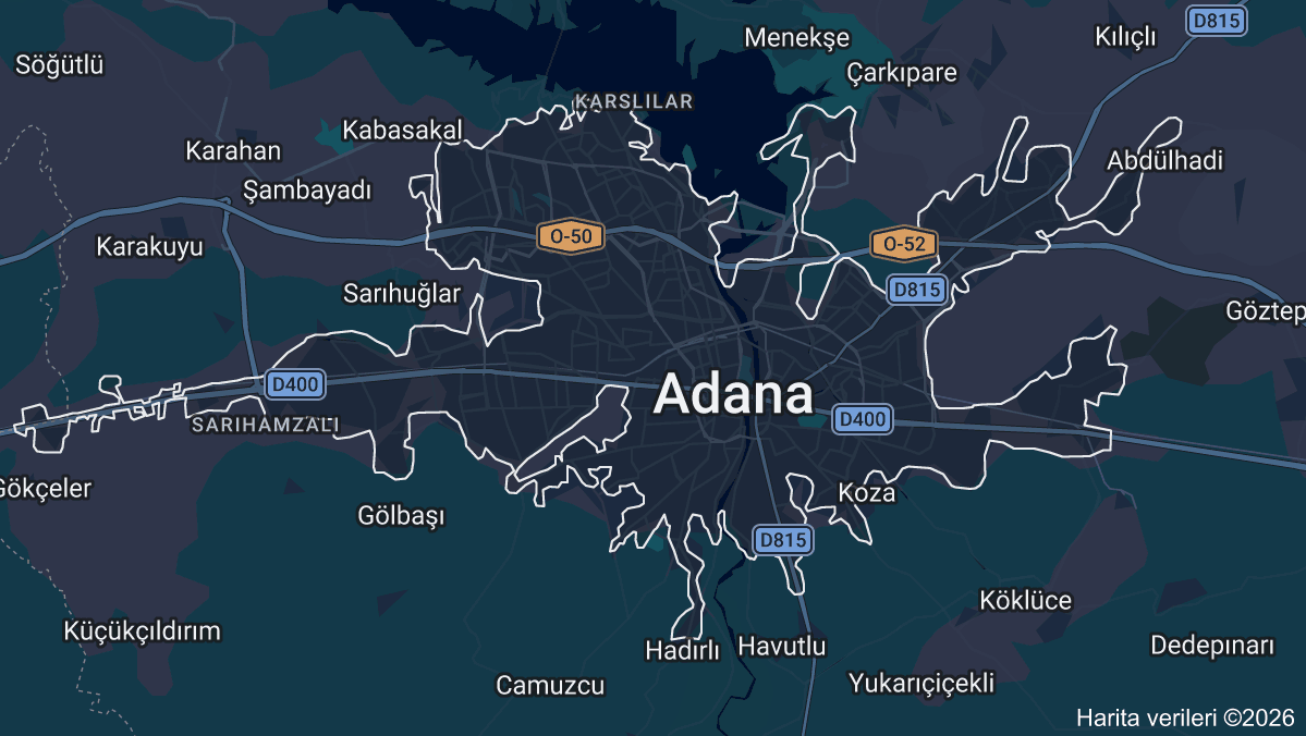 Adana mobil lastikçi hizmet alanı harita görseli